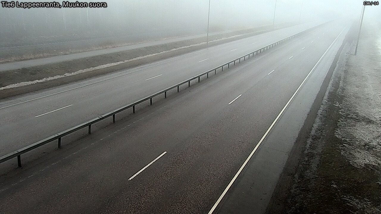 Weather Camera Image Road 6 Lappeenranta, Muukko straight, Lappeenranta, Etelä-Karjala