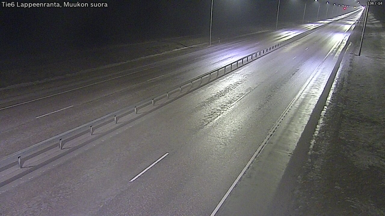 Weather Camera Image Road 6 Lappeenranta, Muukko straight, Lappeenranta, Etelä-Karjala