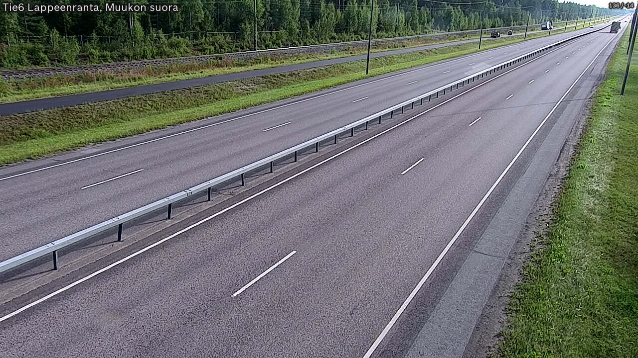 Weather Camera Image Road 6 Lappeenranta, Muukko straight, Lappeenranta, Etelä-Karjala