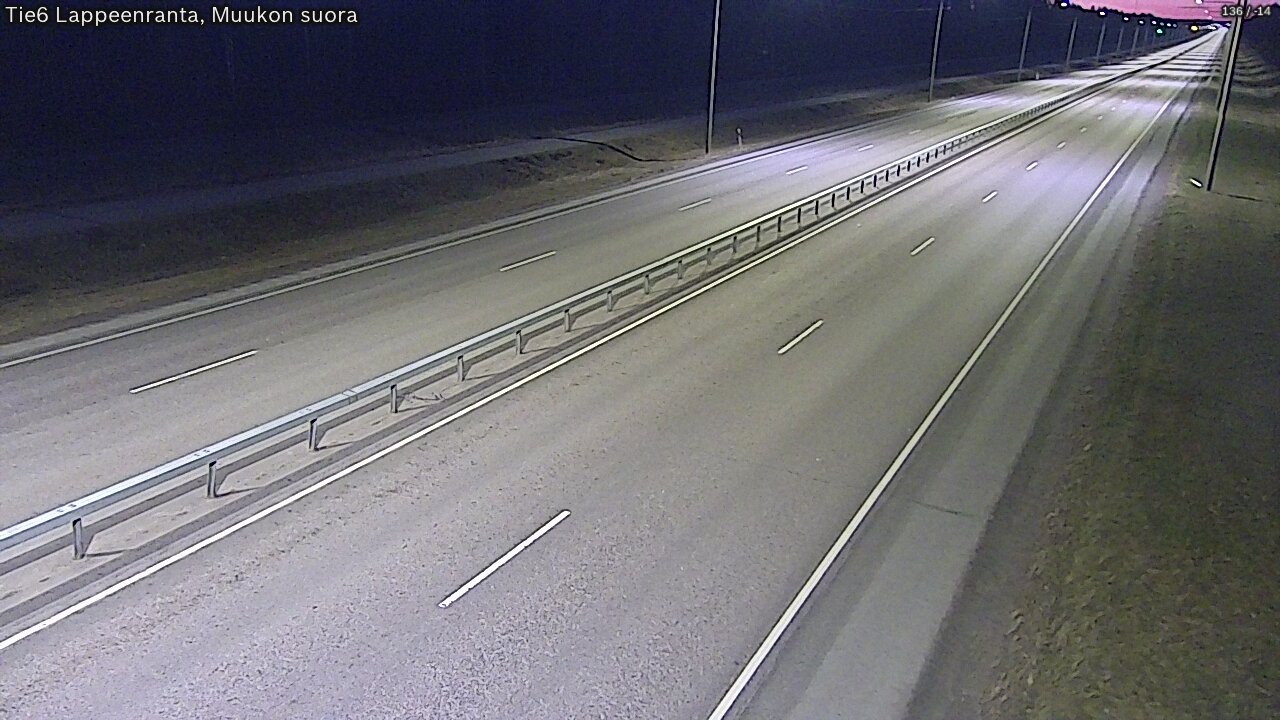 Weather Camera Image Road 6 Lappeenranta, Muukko straight, Lappeenranta, Etelä-Karjala