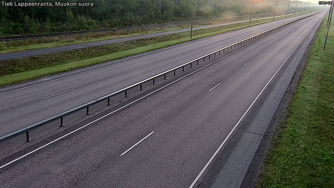 Weather Camera Image Road 6 Lappeenranta, Muukko straight, Lappeenranta, Etelä-Karjala