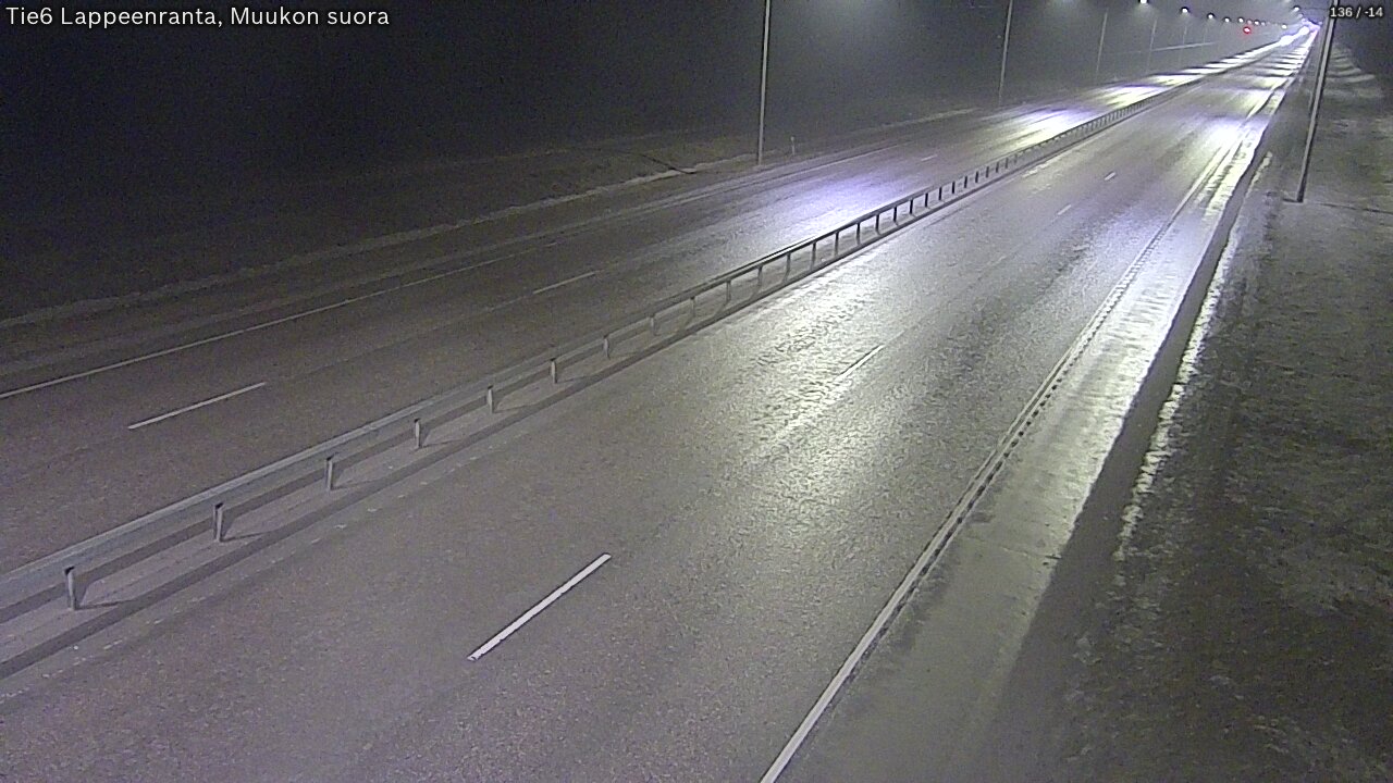 Weather Camera Image Road 6 Lappeenranta, Muukko straight, Lappeenranta, Etelä-Karjala