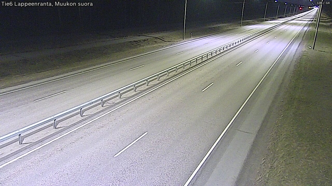 Weather Camera Image Road 6 Lappeenranta, Muukko straight, Lappeenranta, Etelä-Karjala