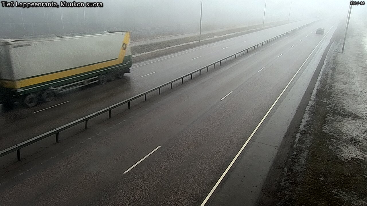 Weather Camera Image Road 6 Lappeenranta, Muukko straight, Lappeenranta, Etelä-Karjala