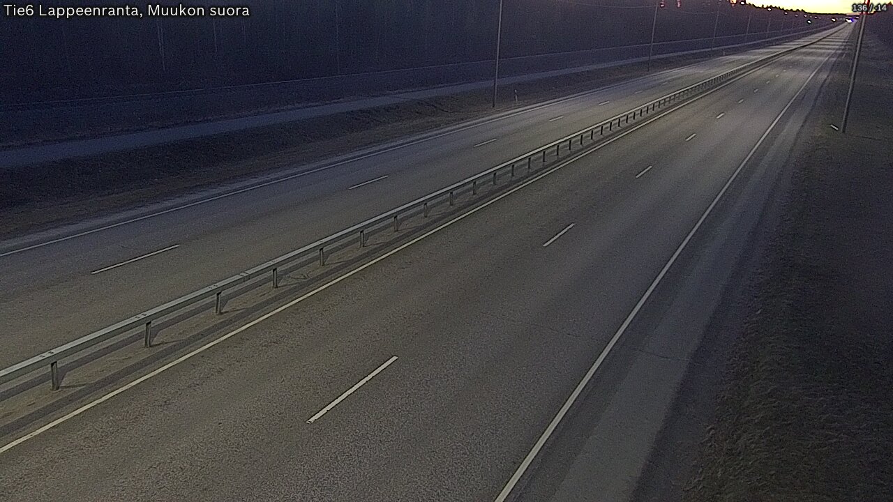 Weather Camera Image Road 6 Lappeenranta, Muukko straight, Lappeenranta, Etelä-Karjala