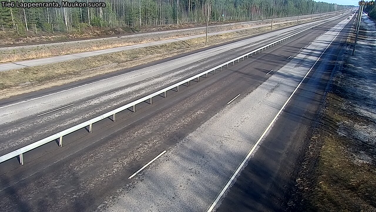 Weather Camera Image Road 6 Lappeenranta, Muukko straight, Lappeenranta, Etelä-Karjala