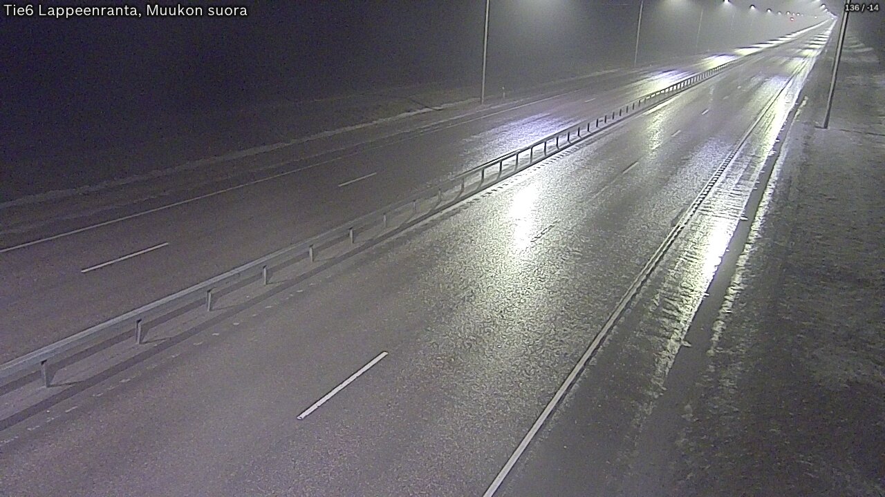 Weather Camera Image Road 6 Lappeenranta, Muukko straight, Lappeenranta, Etelä-Karjala