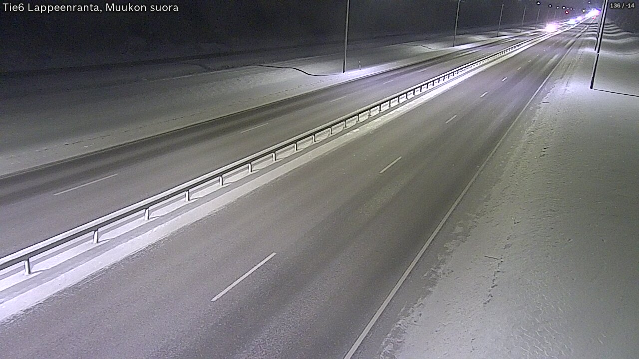 Weather Camera Image Road 6 Lappeenranta, Muukko straight, Lappeenranta, Etelä-Karjala