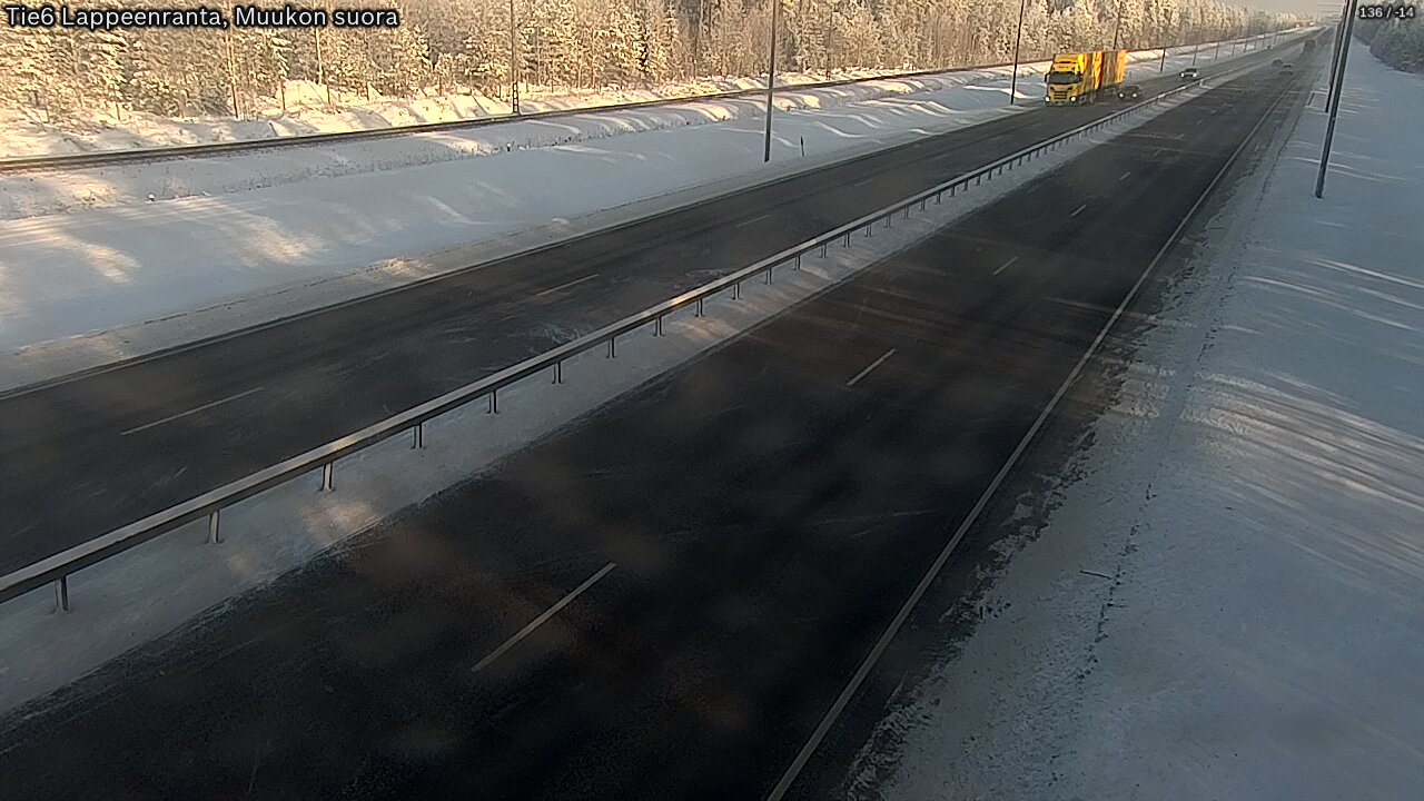 Weather Camera Image Road 6 Lappeenranta, Muukko straight, Lappeenranta, Etelä-Karjala