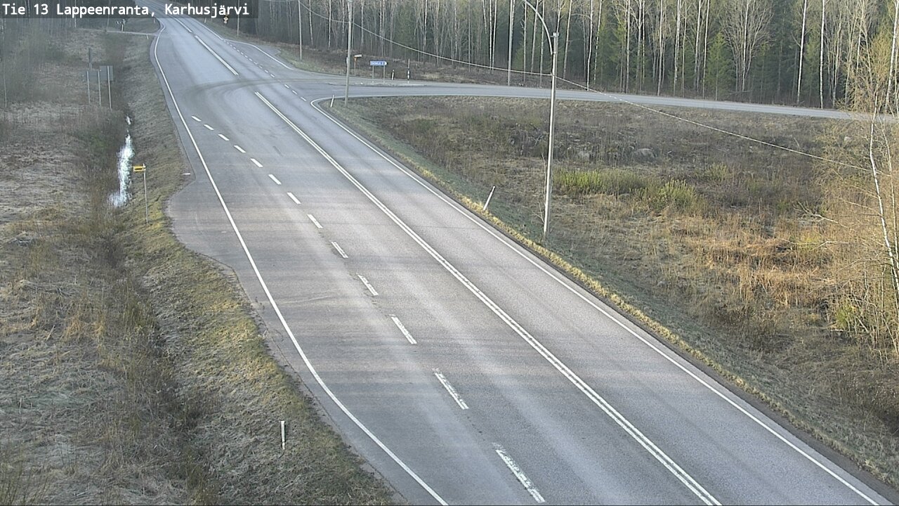 Weather Camera Image Väg 13 Karhusjärvi, Lappeenranta, Etelä-Karjala
