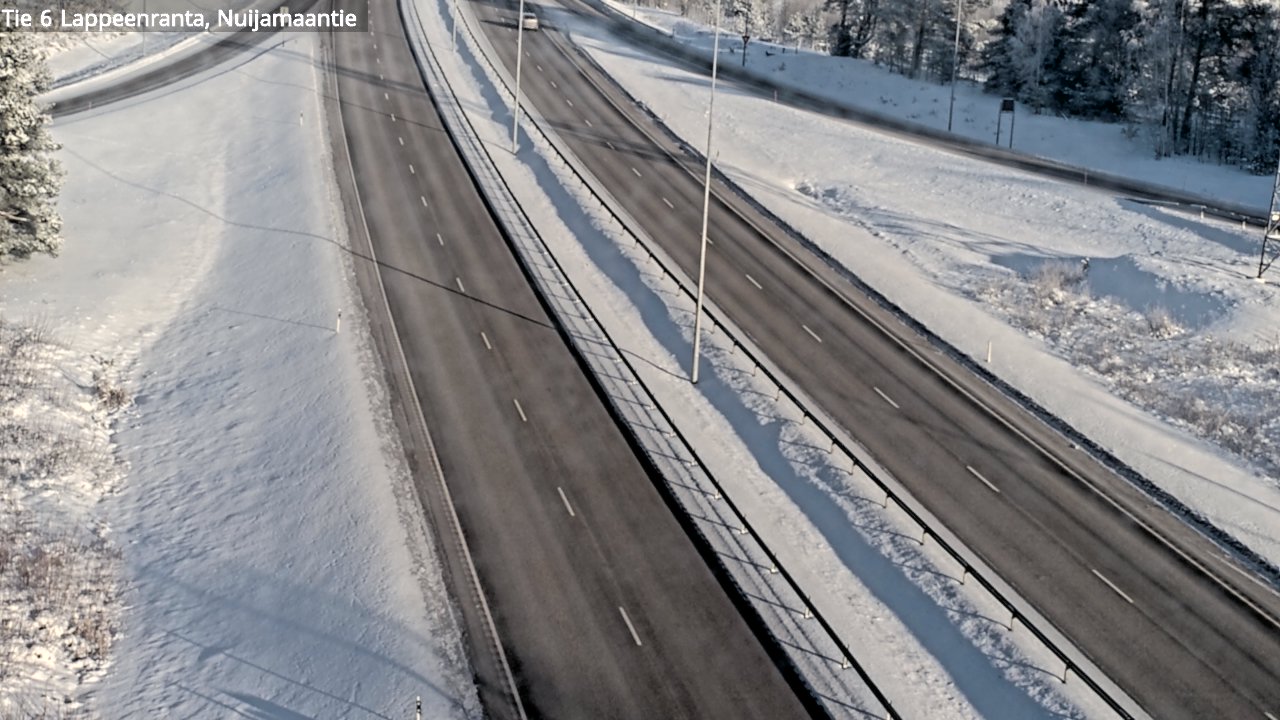 Weather Camera Image Väg 6 Villmanstrand, Nuijamaantie, Lappeenranta, Etelä-Karjala