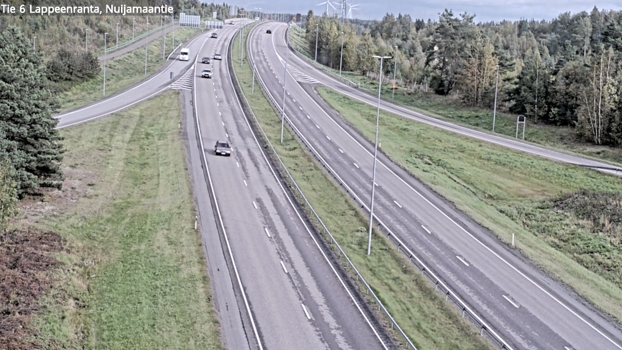 Weather Camera Image Road 6 Lappeenranta, Nuijamaantie, Lappeenranta, Etelä-Karjala