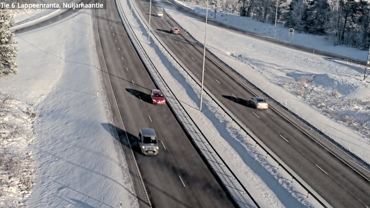 Weather Camera Image Väg 6 Villmanstrand, Nuijamaantie, Lappeenranta, Etelä-Karjala