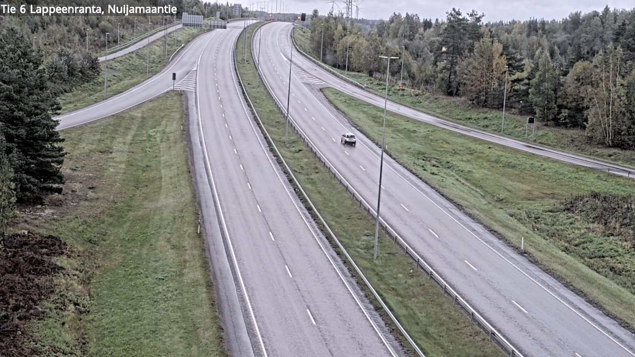Weather Camera Image Road 6 Lappeenranta, Nuijamaantie, Lappeenranta, Etelä-Karjala