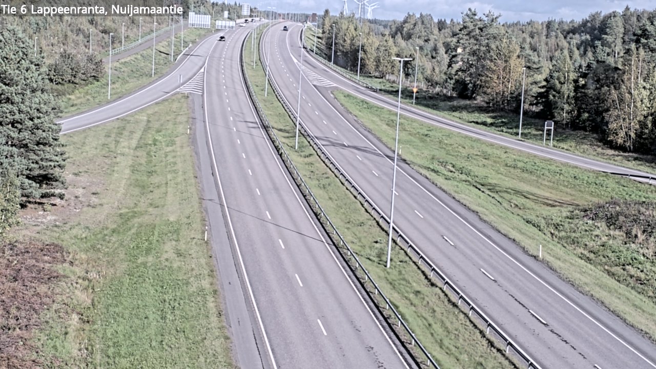 Weather Camera Image Road 6 Lappeenranta, Nuijamaantie, Lappeenranta, Etelä-Karjala