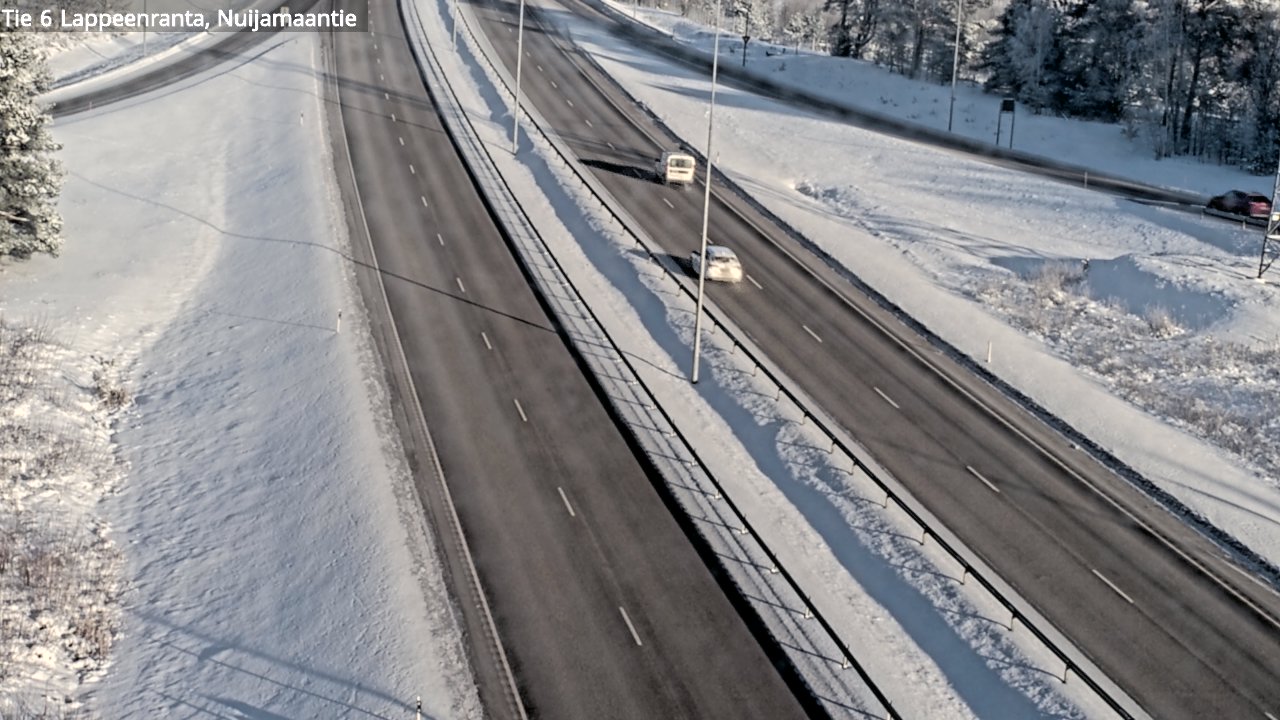 Weather Camera Image Väg 6 Villmanstrand, Nuijamaantie, Lappeenranta, Etelä-Karjala
