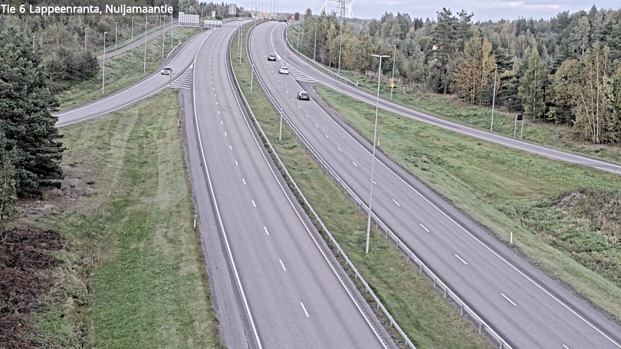 Weather Camera Image Road 6 Lappeenranta, Nuijamaantie, Lappeenranta, Etelä-Karjala