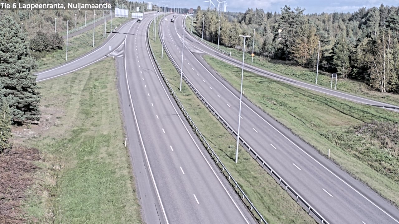 Weather Camera Image Road 6 Lappeenranta, Nuijamaantie, Lappeenranta, Etelä-Karjala