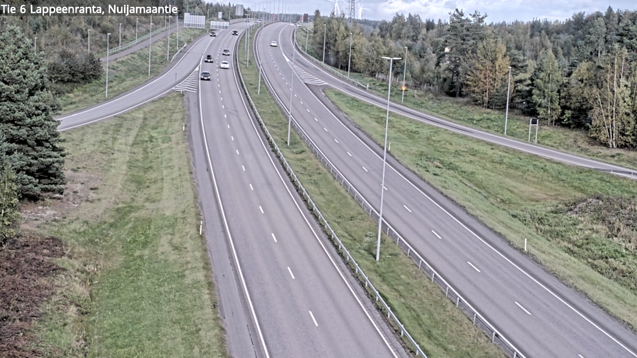 Weather Camera Image Road 6 Lappeenranta, Nuijamaantie, Lappeenranta, Etelä-Karjala