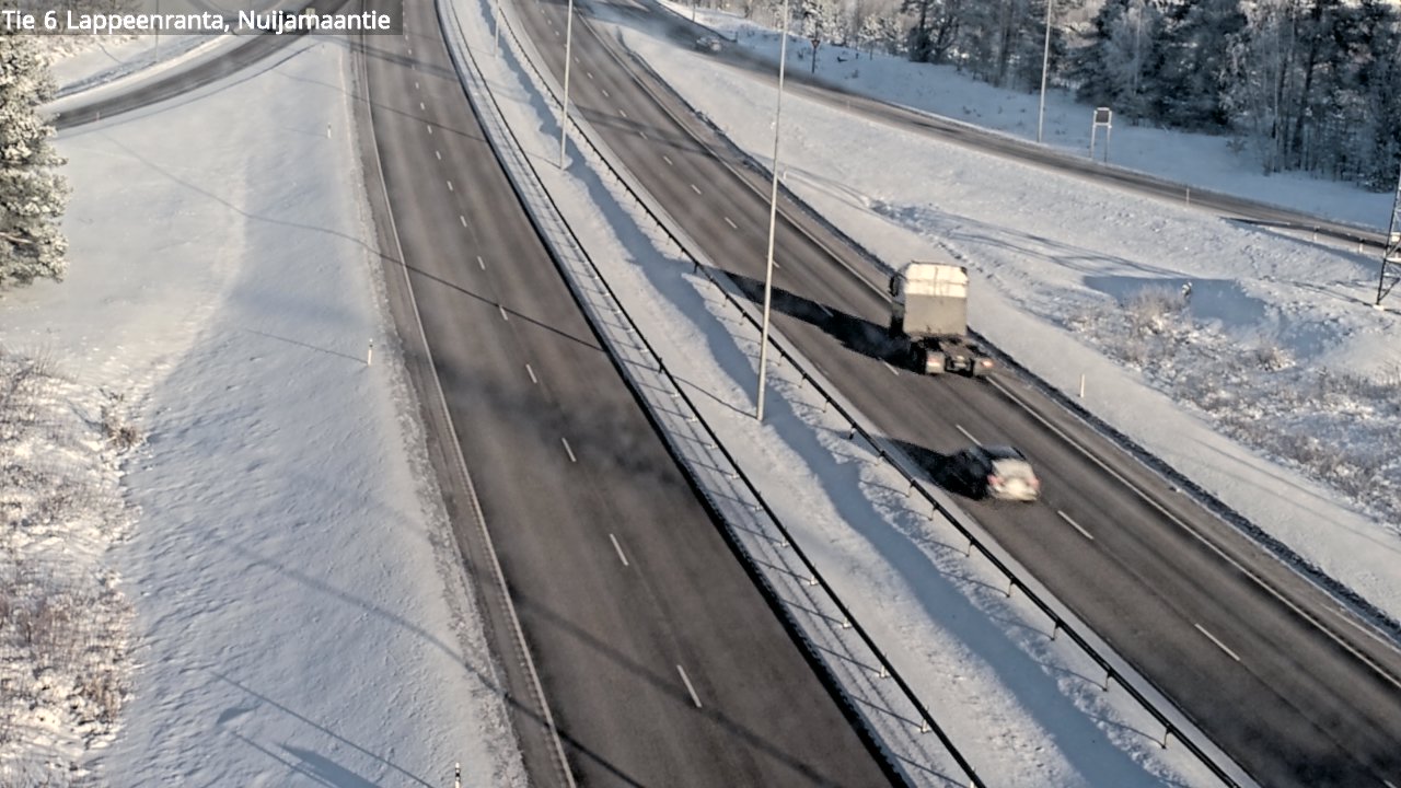 Weather Camera Image Väg 6 Villmanstrand, Nuijamaantie, Lappeenranta, Etelä-Karjala