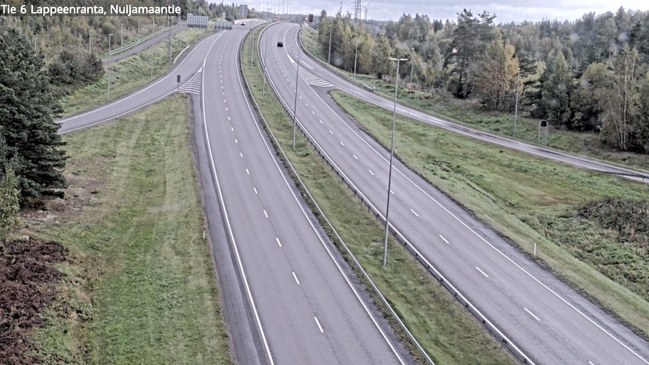 Weather Camera Image Road 6 Lappeenranta, Nuijamaantie, Lappeenranta, Etelä-Karjala