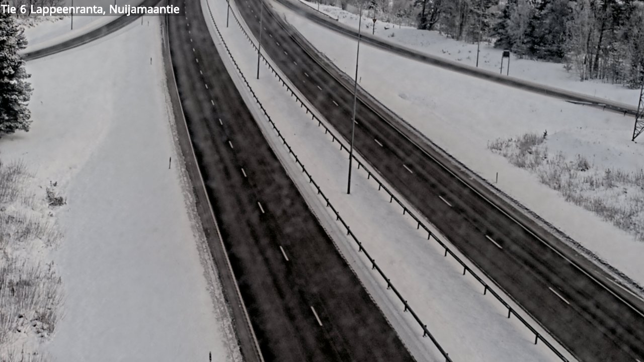 Weather Camera Image Väg 6 Villmanstrand, Nuijamaantie, Lappeenranta, Etelä-Karjala