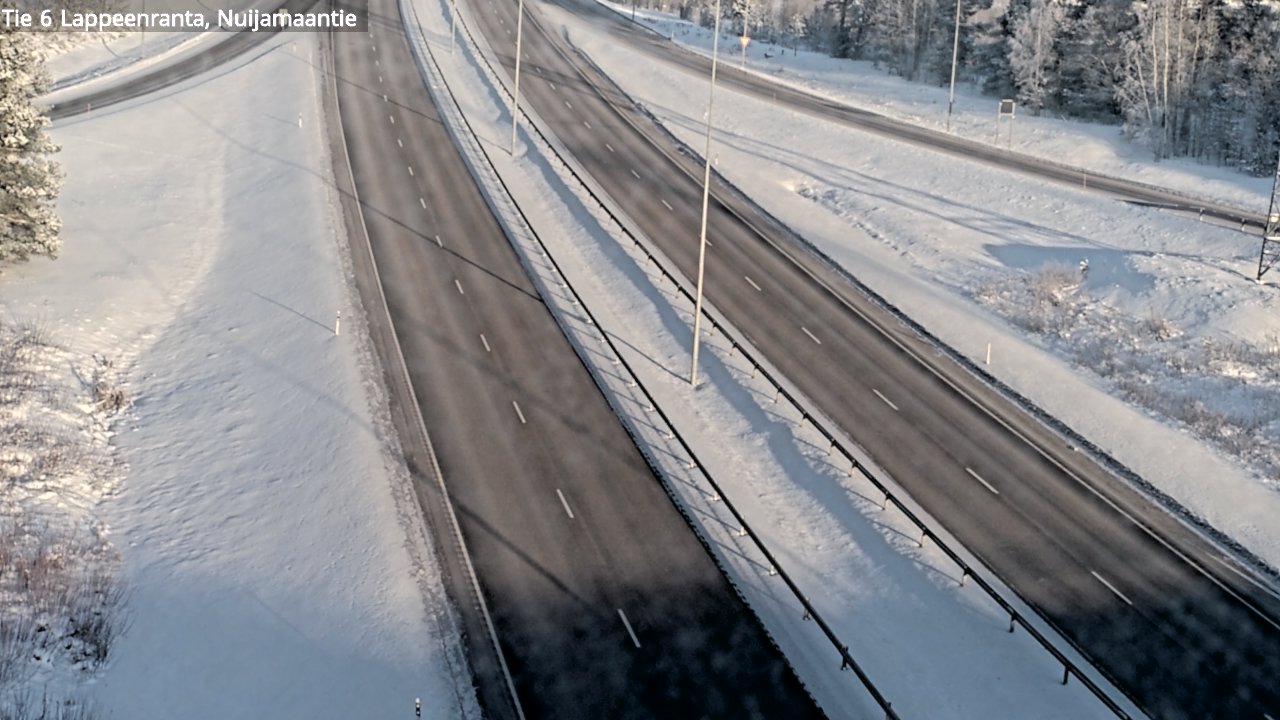 Weather Camera Image Väg 6 Villmanstrand, Nuijamaantie, Lappeenranta, Etelä-Karjala