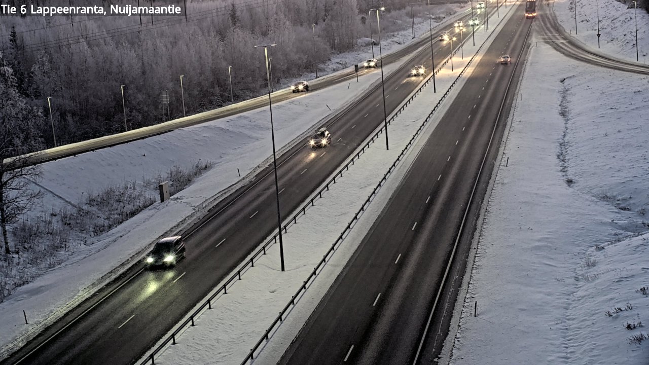 Weather Camera Image Väg 6 Villmanstrand, Nuijamaantie, Lappeenranta, Etelä-Karjala