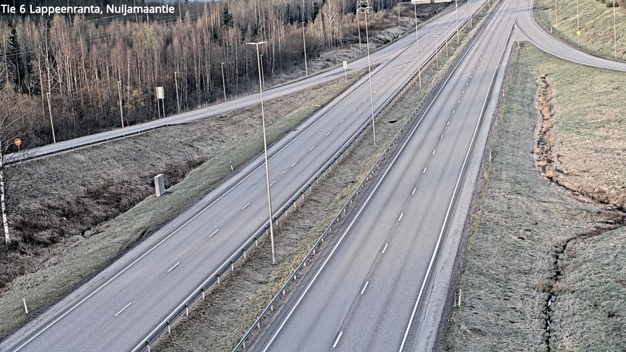 Weather Camera Image Road 6 Lappeenranta, Nuijamaantie, Lappeenranta, Etelä-Karjala
