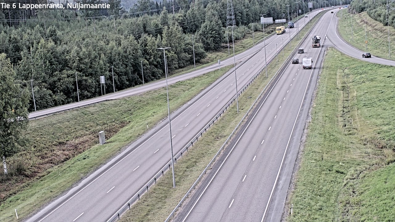 Weather Camera Image Road 6 Lappeenranta, Nuijamaantie, Lappeenranta, Etelä-Karjala