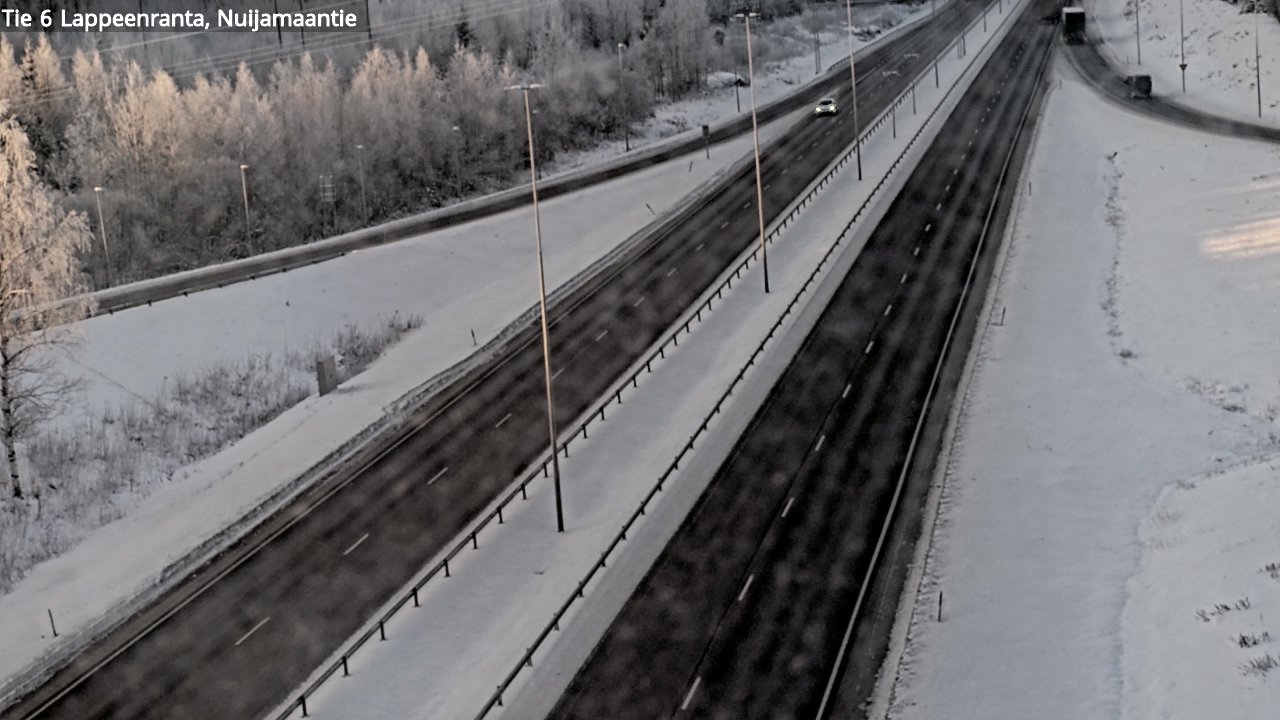 Weather Camera Image Road 6 Lappeenranta, Nuijamaantie, Lappeenranta, Etelä-Karjala