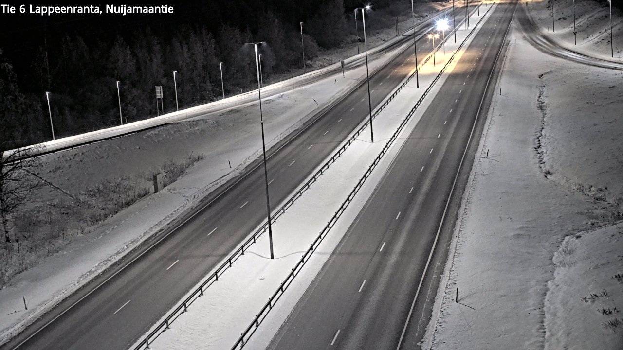 Weather Camera Image Väg 6 Villmanstrand, Nuijamaantie, Lappeenranta, Etelä-Karjala
