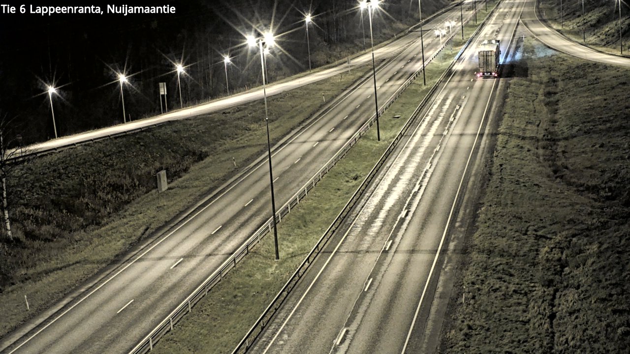 Weather Camera Image Väg 6 Villmanstrand, Nuijamaantie, Lappeenranta, Etelä-Karjala