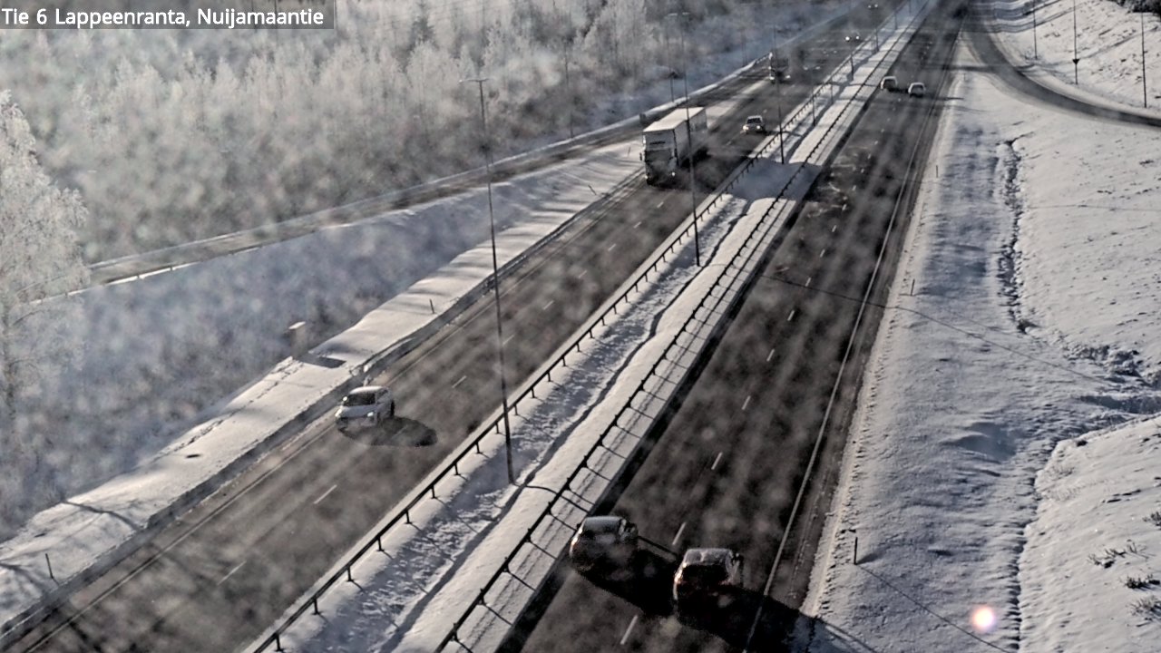 Weather Camera Image Road 6 Lappeenranta, Nuijamaantie, Lappeenranta, Etelä-Karjala