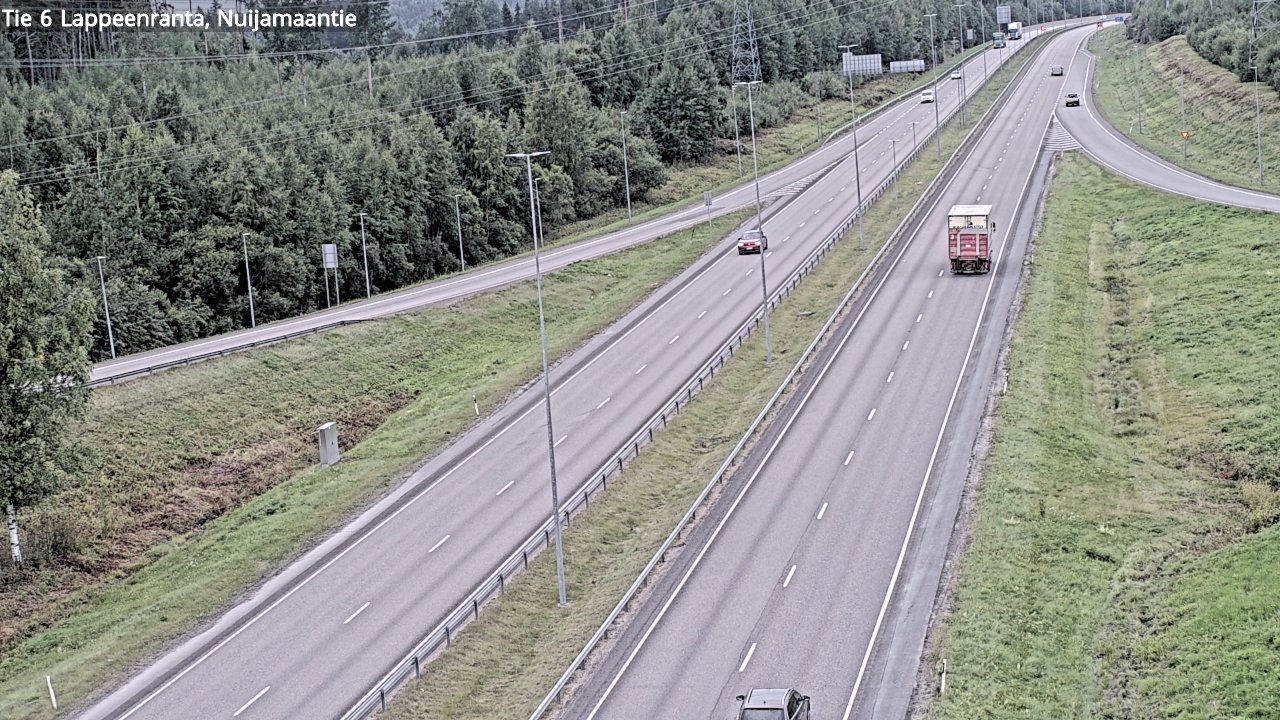 Weather Camera Image Road 6 Lappeenranta, Nuijamaantie, Lappeenranta, Etelä-Karjala