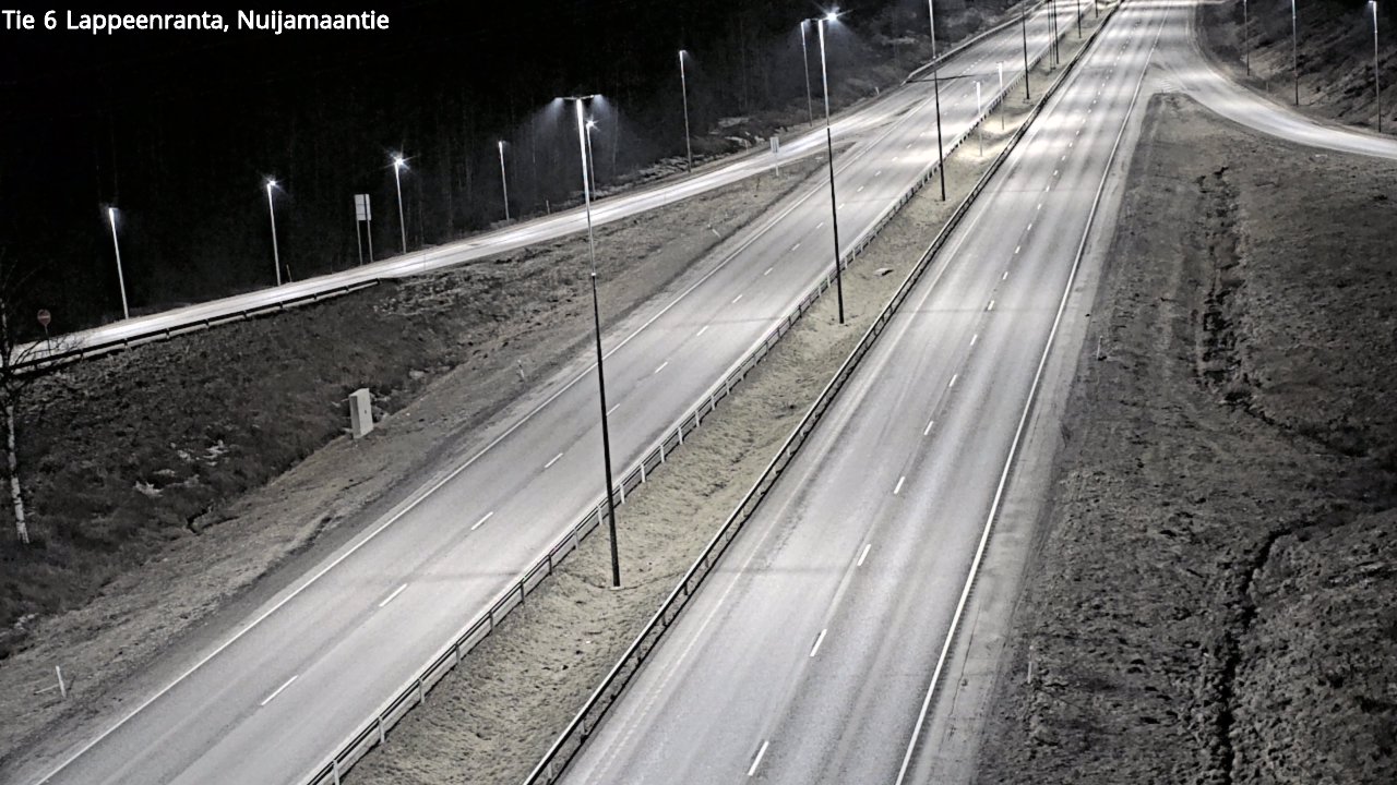 Weather Camera Image Road 6 Lappeenranta, Nuijamaantie, Lappeenranta, Etelä-Karjala