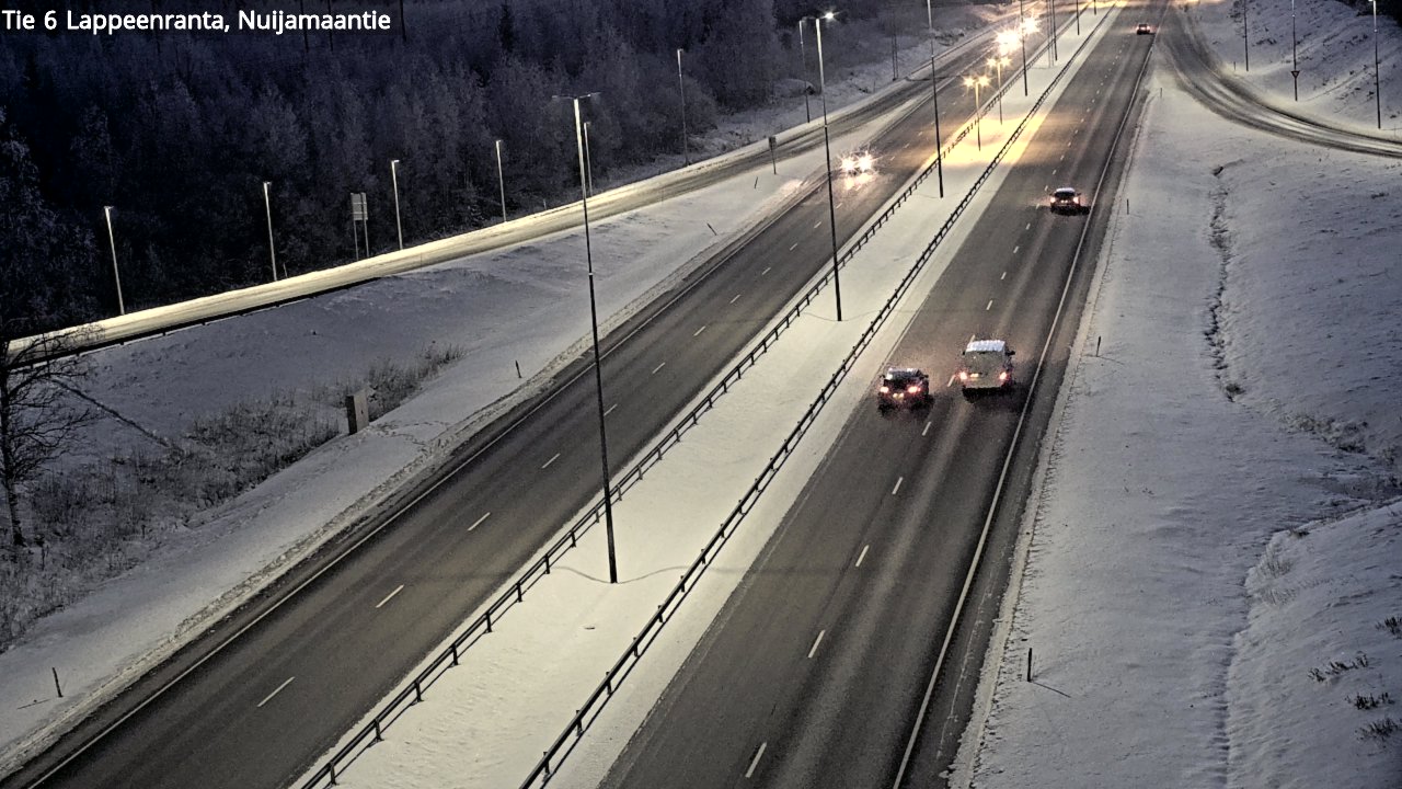 Weather Camera Image Väg 6 Villmanstrand, Nuijamaantie, Lappeenranta, Etelä-Karjala