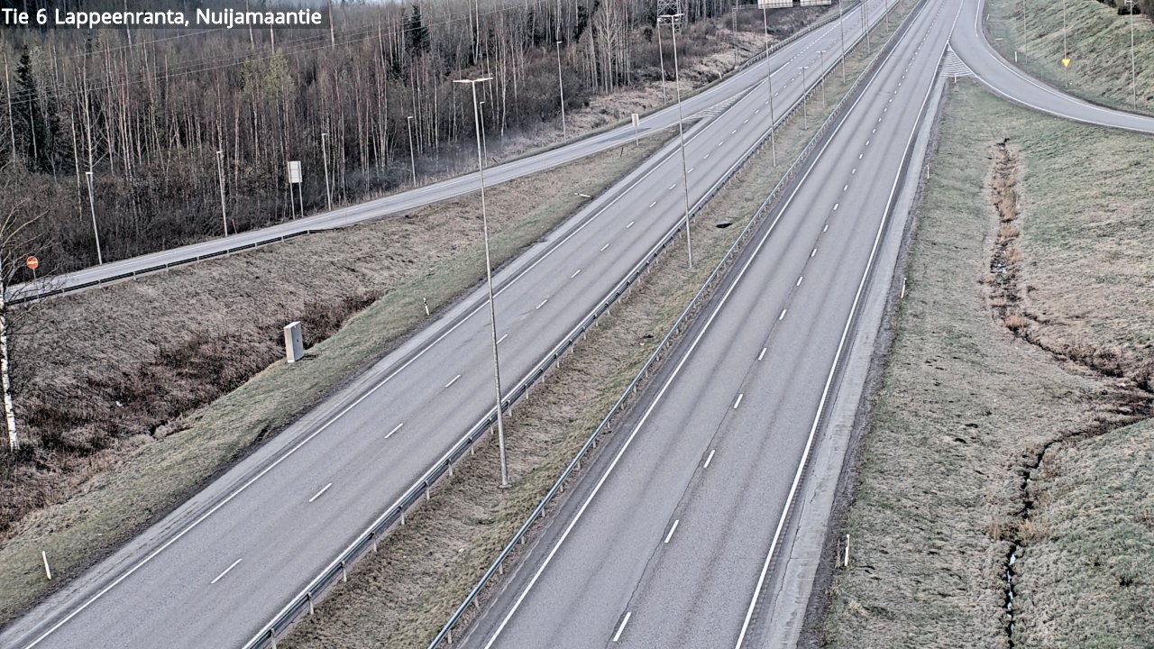 Weather Camera Image Road 6 Lappeenranta, Nuijamaantie, Lappeenranta, Etelä-Karjala