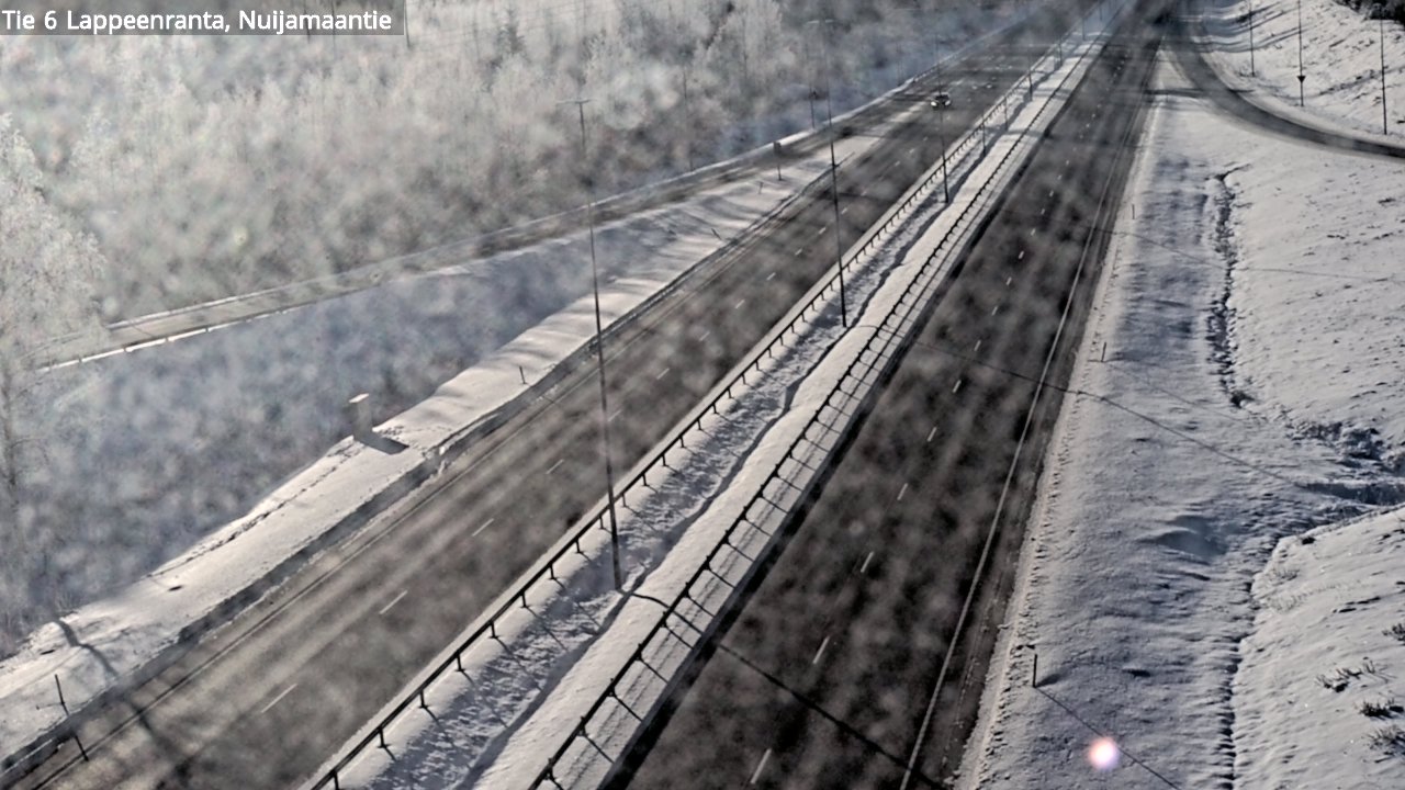Weather Camera Image Road 6 Lappeenranta, Nuijamaantie, Lappeenranta, Etelä-Karjala