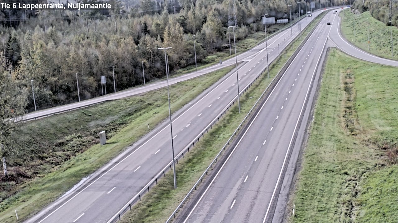 Weather Camera Image Road 6 Lappeenranta, Nuijamaantie, Lappeenranta, Etelä-Karjala