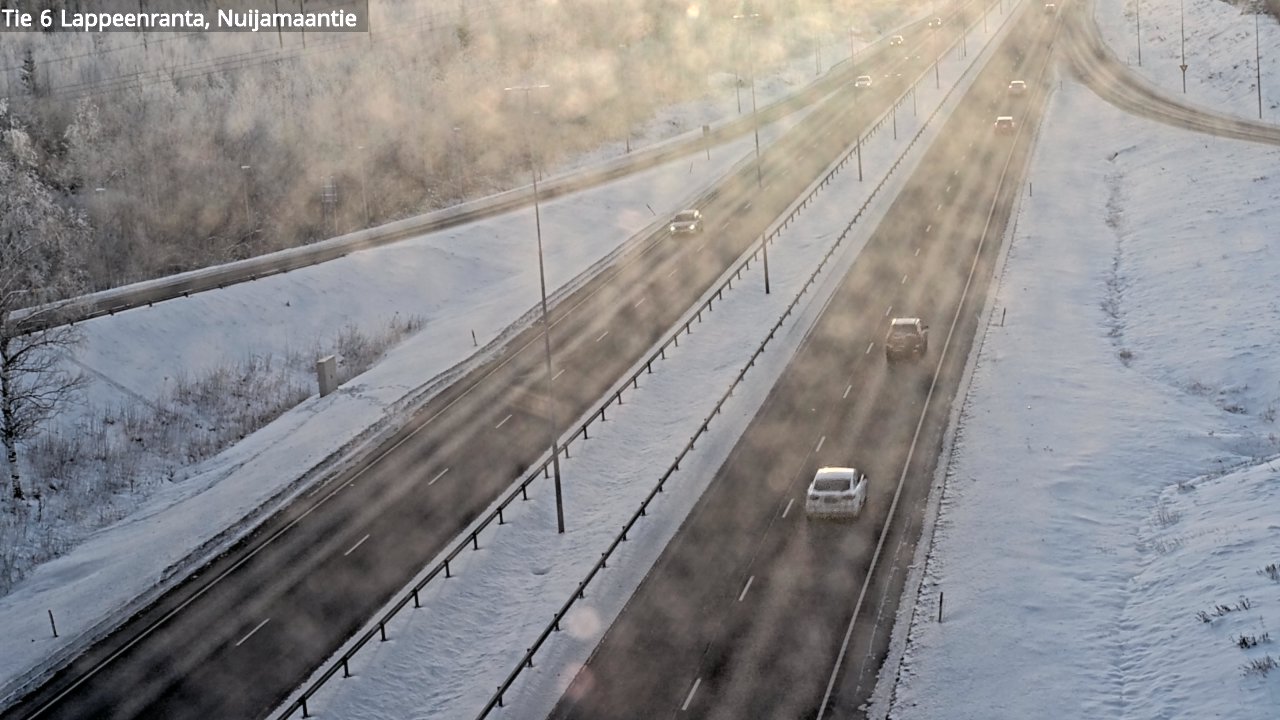 Weather Camera Image Väg 6 Villmanstrand, Nuijamaantie, Lappeenranta, Etelä-Karjala