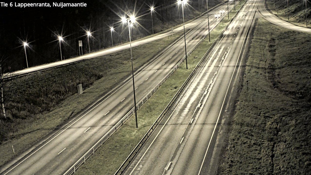 Weather Camera Image Väg 6 Villmanstrand, Nuijamaantie, Lappeenranta, Etelä-Karjala