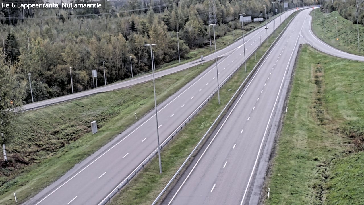 Weather Camera Image Road 6 Lappeenranta, Nuijamaantie, Lappeenranta, Etelä-Karjala