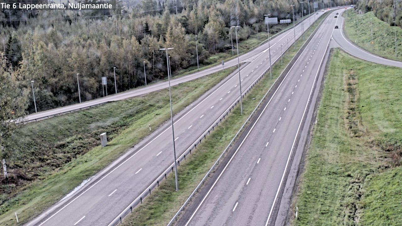 Weather Camera Image Road 6 Lappeenranta, Nuijamaantie, Lappeenranta, Etelä-Karjala
