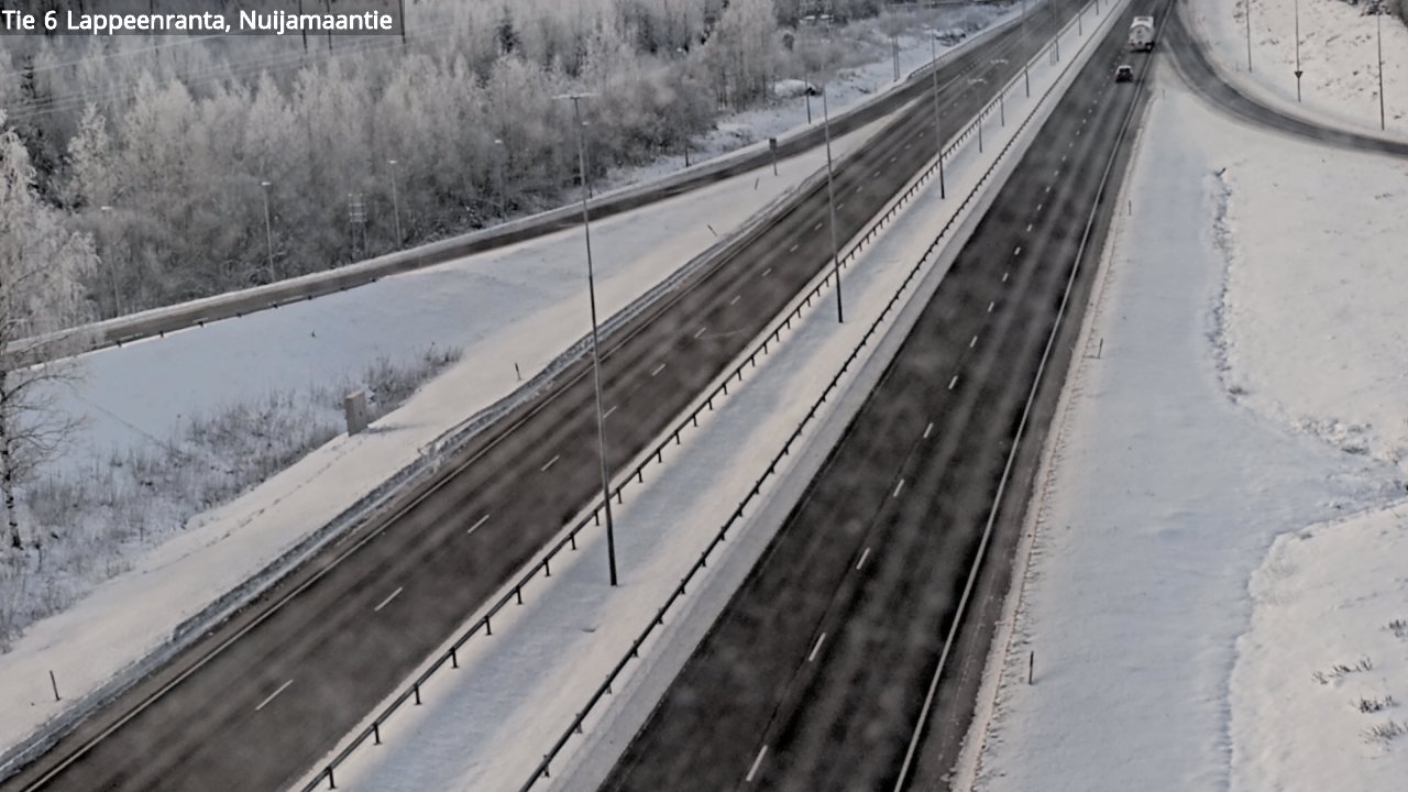 Weather Camera Image Road 6 Lappeenranta, Nuijamaantie, Lappeenranta, Etelä-Karjala