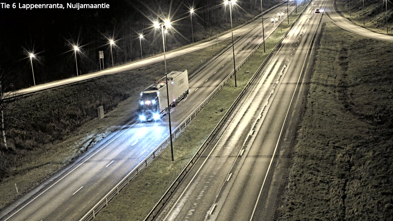Weather Camera Image Väg 6 Villmanstrand, Nuijamaantie, Lappeenranta, Etelä-Karjala