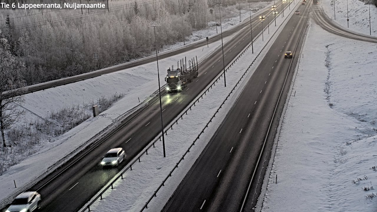 Weather Camera Image Väg 6 Villmanstrand, Nuijamaantie, Lappeenranta, Etelä-Karjala
