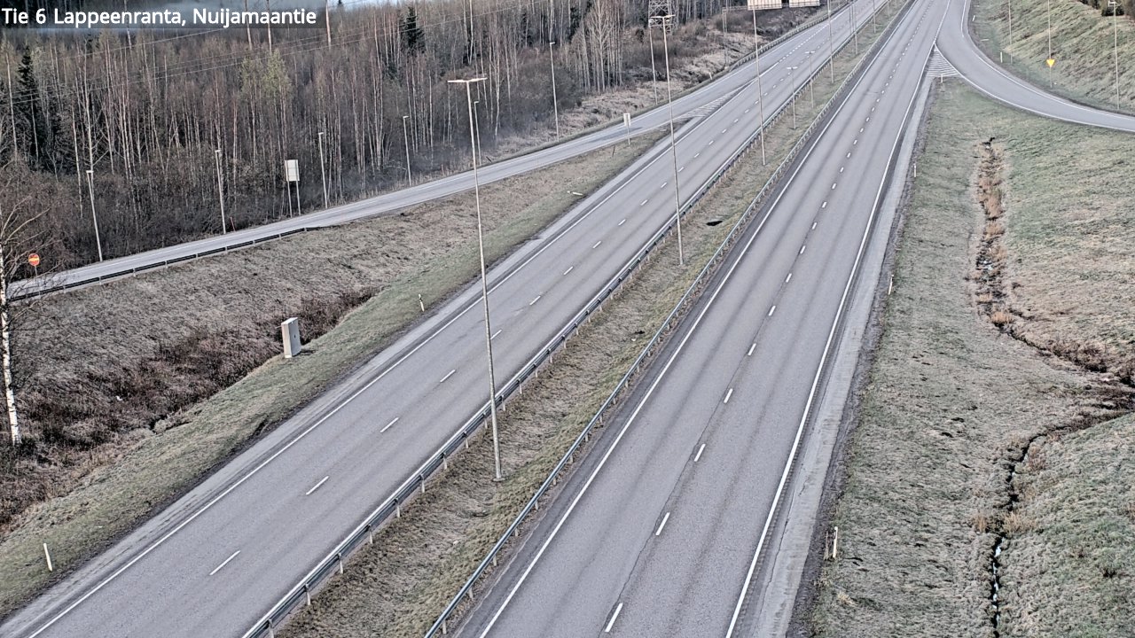Weather Camera Image Road 6 Lappeenranta, Nuijamaantie, Lappeenranta, Etelä-Karjala
