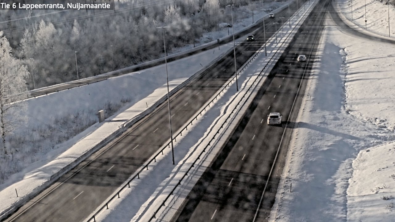 Weather Camera Image Road 6 Lappeenranta, Nuijamaantie, Lappeenranta, Etelä-Karjala