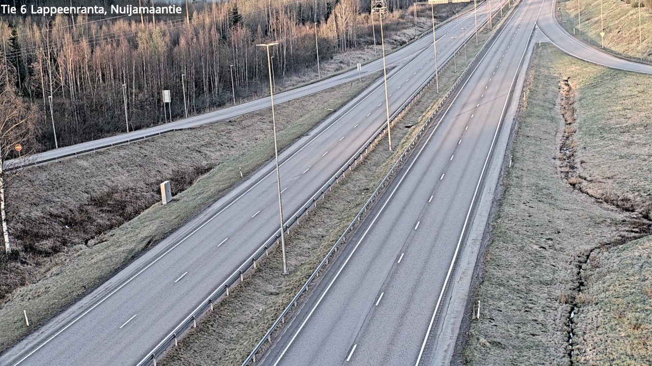 Weather Camera Image Road 6 Lappeenranta, Nuijamaantie, Lappeenranta, Etelä-Karjala